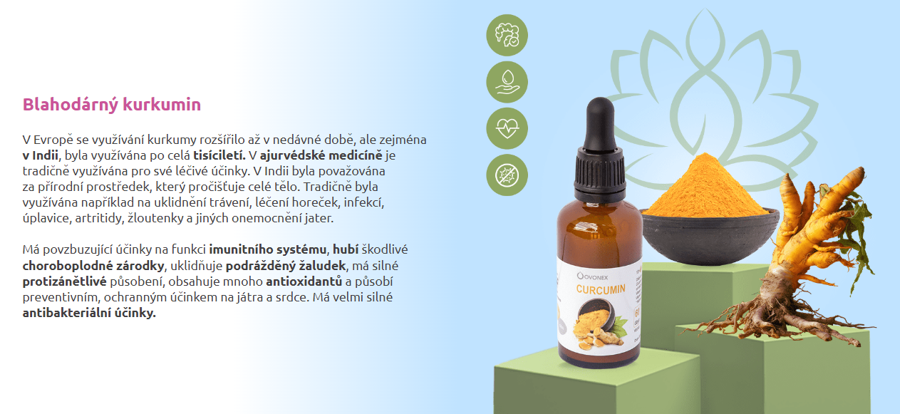 Liquid tekutý kurkumin + vitamín C,D (50ml)